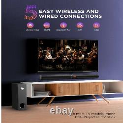 Bomaker BT 5.0 Sound Bar Bass Subwoofer Home Theater Speaker 4K TV AUX/USB/HDM