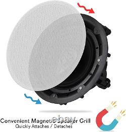 Ceiling and Wall Mount Speaker 8 Dual 2-Way Audio Stereo Sound Subwoofer Soun
