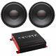 Crunch 12 800 W 4 Ohm Car Subwoofer Speaker (2 Pack) With Audio Stereo Amplifier