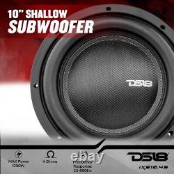 DS18 IXS10.4S Shallow 10 Car Audio Subwoofer 1200 Watts Svc 4-Ohm 1 Speaker