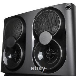 Dual 10 Bluetooth Portable Speaker Subwoofer Pro DJ Audio PA System Karaoke LED