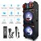 Dual 10 In Subwoofer Portable Rechargeable Speaker Bluetooth Party Sound System