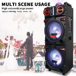 Dual 10 Subwoofer Bluetooth Speaker 9000W Rechargable withLED DJ FM Party Karaok