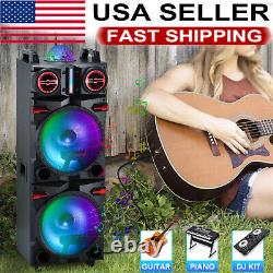 Dual 10? Subwoofer Bluetooth Speaker Rechargable Party Speaker with LED FM Karaok