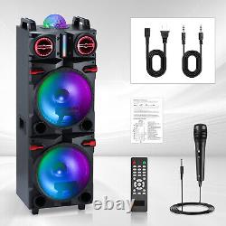 Dual 10? Subwoofer Bluetooth Speaker Rechargable Party Speaker with LED FM Karaok