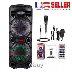 Dual 12'' Subwoofer Portable FM Bluetooth Party Speaker Heavy Bass Sound System