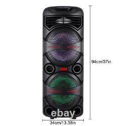 Dual 12'' Subwoofer Portable FM Bluetooth Party Speaker Heavy Bass Sound System