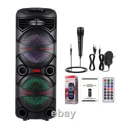 Dual 12'' Subwoofer Portable FM Bluetooth Party Speaker Heavy Bass Sound System