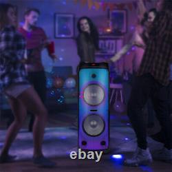 Dual 12in 5100W Bluetooth Speaker Subwoofers Heavy Bass Sound Party System+Mic