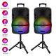 Dual Bluetooth Speaker 12 Subwoofer Fm/usb/tf/aux With Tripod Stand Mic Remote