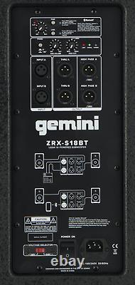 Gemini Sound New 2400W Pro Subwoofer with Bluetooth 18 Driver