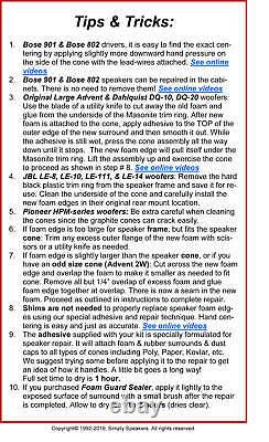 JL Audio 13W7D1.5 13W7 Subwoofer 13.5 Speaker Foam Edge Repair Kit (Pair)