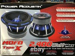 New Power Acoustik Mofo-102x 2400 Watt 10 Dual 2 Ohm Car Audio Subwoofer
