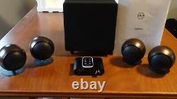 Orb SubMINI Sound System, big sound, small footprint, 4 speakers and subwoofer