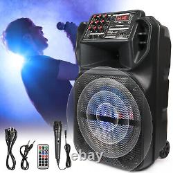 Portable 12''/15'' Bluetooth Speaker Heavy Bass Sound Party Speaker FM AUX Mic