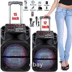 Portable 12''/15'' Bluetooth Speaker Heavy Bass Sound Party Speaker FM AUX Mic