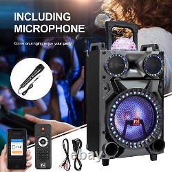 Portable Bluetooth Speaker Dual Subwoofer 5000W Heavy Bass Sound System +Mic LED