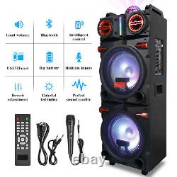 Portable Bluetooth Speaker Dual Subwoofer Party Heavy Bass Sound System WithRemote