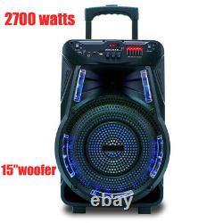 Portable Bluetooth Speaker with Stand Mic Party Lights Subwoofer PA Sound System