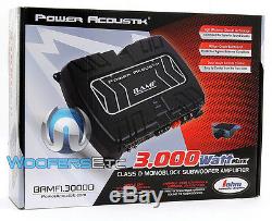 Power Acoustik Bamf1-3000d Monoblock 3000w Subwoofers Bass Speakers Amplifier