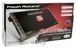 Power Acoustik Cb1-8000d Monoblock 8000w Subwoofers Bass Speakers Amplifier New