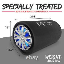 Pyle 12-Inch 600W Enclosed Carpeted Car Audio Subwoofer Tube Speaker System