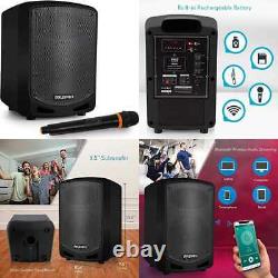 Pyle Bluetooth Karaoke PA Speaker Indoor/Outdoor Portable Sound System W Wireles
