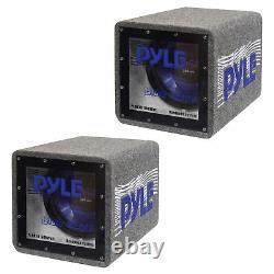 Pyle PLQB10 500W Car Audio Speaker Subwoofer Bandpass Enclosure System (2 Pack)