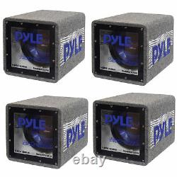 Pyle PLQB10 500W Car Audio Speaker Subwoofer Bandpass Enclosure System (4 Pack)