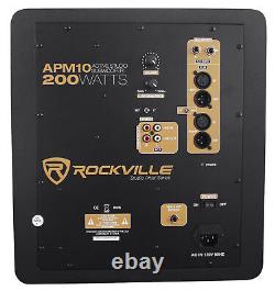 Rockville APM10W 10 400w Powered Studio Subwoofer Pro Sub + Isolation Feet Pads