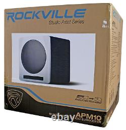 Rockville APM10W 10 400w Powered Studio Subwoofer Pro Sub + Isolation Feet Pads