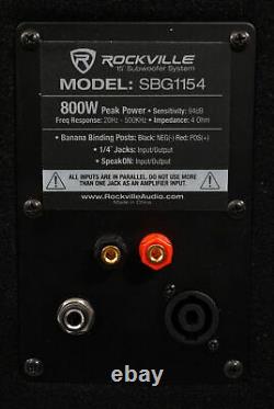 Rockville SBG1154 15 800 Watt Subwoofer Sub For Church Sound Systems