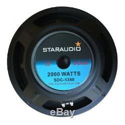 STARAUDIO 12 Inch 2000W Raw Replace 8Ohm Subwoofer PA Audio Speaker Woofer Bass