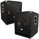 Seismic Audio Pair Of Empty 15 Inch Pro Audio Subwoofer Pa Cabinets Band / Dj
