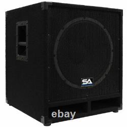 Seismic Audio Pair of Powered 15 Sub Cabs PA DJ PRO Audio Band Active 15 Subs