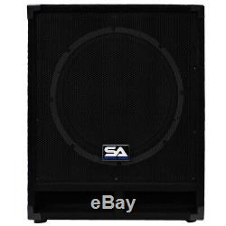 Seismic Audio Powered 15 Subwoofer Cabinet PA DJ PRO Band Speaker Active Sub
