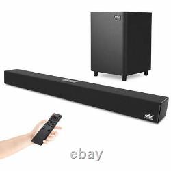 Sound Bar 120W 38in Wired with Subwoofer Bluetooth Speaker AUX for TV+Remote