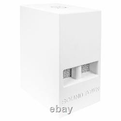 Sound Town 10 600W Powered Active PA Folded Horn Subwoofer White CARME-110SWPW