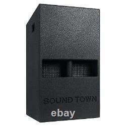 Sound Town 1400W 12 Powered PA DJ Subwoofer, 2 Outputs Folded Horn CARPO-12DSPW