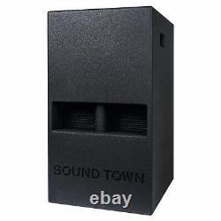 Sound Town 1400W 12 Powered PA DJ Subwoofer, 2 Outputs Folded Horn CARPO-12DSPW
