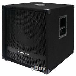 Sound Town 15 1600W Powered Subwoofers with 2 Speaker Outputs, (METIS-15SPW2.1)