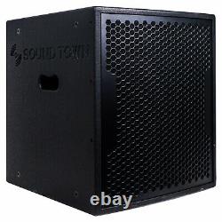 Sound Town 15 3200W Powered Subwoofer with Outputs, Wheels Black CARPO-15SPW-PAIR
