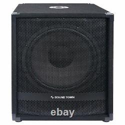 Sound Town 15 3200W Powered Subwoofers with Speaker Outputs METIS-15SPW2.1-PAIR