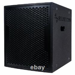 Sound Town 15 Powered Subwoofer, 2 Outputs Plywood Enclosure Wheels CARPO-15SPW