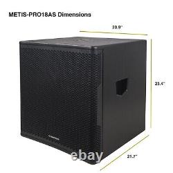Sound Town 18 Powered PA DJ Subwoofer 2400W Class-D with LPF (METIS-PRO18AS)