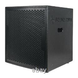 Sound Town 18 Powered Subwoofer 2000W, 2 Outputs Plywood Black CARPO-18SPW