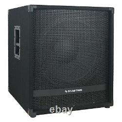 Sound Town 1800 W 15 Powered Subwoofer with High-Pass Filter (METIS-15PWG-PAIR)