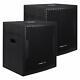 Sound Town 2-pack 1400w 15 Powered Pa Subwoofers With Dsp, Carme-15spw-pair