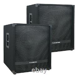 Sound Town 2400 W 18 Powered Subwoofer with High-Pass Filter (METIS-18PWG-PAIR)