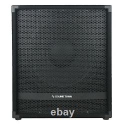 Sound Town 2400 Watts 18 Powered Subwoofer with High-Pass Filter (METIS-18PWG)